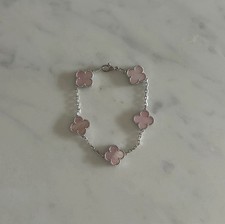 Pulseira Van Cleef & Arpels Alhambra 5 trevos prata e rosa madrepérola comprar usado  Enviando para Brazil