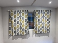 Pair curtains geometric for sale  STOCKPORT