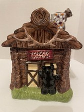 BIG SKY CARVERS RANGER STATION LOG CABIN BEARS ALCE BISCOITO POTE comprar usado  Enviando para Brazil