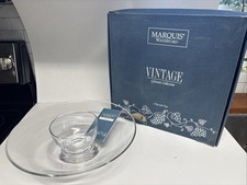 Usado, 12,5" Marquis Waterford Vintage Coleção de Utensílios de Presente Vidro Transparente Chip and Dip Novo comprar usado  Enviando para Brazil