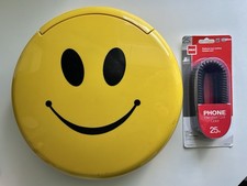 De colección Años 90 1996 Telemania Happy Smiley Face Teléfono fijo Montaje en pared SIN PROBAR segunda mano  Embacar hacia Mexico