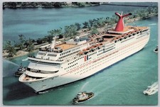 Cartão postal vintage navio de cruzeiro The Fun Ship fantasia linha de cruzeiro de carnaval, usado comprar usado  Enviando para Brazil