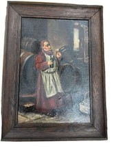 Pintura a óleo antiga na tela Monk Sampling Wine comprar usado  Enviando para Brazil