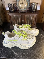 Tênis feminino Steve Madden Power branco plataforma robusta com cadarços de neon S 8.5 comprar usado  Enviando para Brazil
