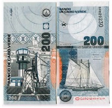 Cabo Verde 200 Escudos 2005 P 68 UNC Nova Nota, usado comprar usado  Enviando para Brazil