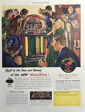 1947 Wurlitzer Juke Box fonógrafo de música seletor de programa de núcleo anúncio impresso vintage comprar usado  Enviando para Brazil