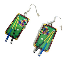 Billiards acrylic earrings for sale  Altavista