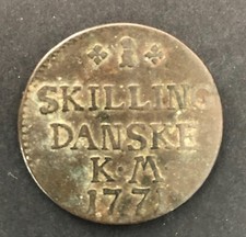 Danemark skilling cuivre d'occasion  France