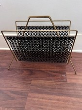 Vintage Meio Século Ouro Preto Malha de Metal Disco Álbum Rack de Chão Display comprar usado  Enviando para Brazil