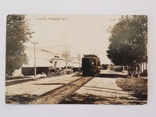 Carrinho RPPC Manawa, WI Wisconsin 1914 cartão postal vista principal carrinho vagões puxados por cavalos  comprar usado  Enviando para Brazil
