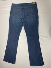 Jeans jeans Levi Strauss 515 feminino 12 M boot cut elástico cravejado lavagem média, usado comprar usado  Enviando para Brazil