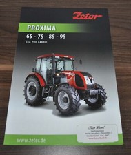 Używany, Zetor Proxima 65 75 85 95 Specyfikacja ciągnika Broszura Broszura Broszura na sprzedaż  PL
