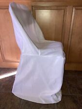 CAPAS DE CADEIRA DOBRÁVEL de poliéster linho branco reutilizáveis - festa de evento de casamento comprar usado  Enviando para Brazil
