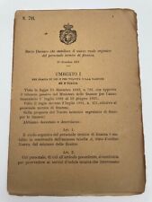 Regio decreto stabilisce usato  Tivoli