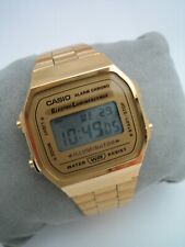RELÓGIO DIGITAL VINTAGE CASIO A168WG-9EF OURO AÇO INOXIDÁVEL ALARME UNISSEX GENUÍNO comprar usado  Enviando para Brazil