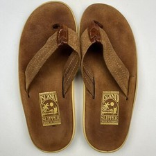 Usado, Sandálias chinelos Island Slipper marrom camurça masculina tamanho 7 FEITA NO HAVAI comprar usado  Enviando para Brazil