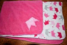 G9! UAU! Cobertor de berço de pelúcia tiara rosa coroas princesa pequena OKIE DOKIE comprar usado  Enviando para Brazil