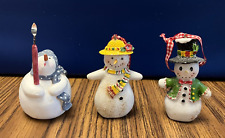 Wooden snowman ornaments for sale  UK