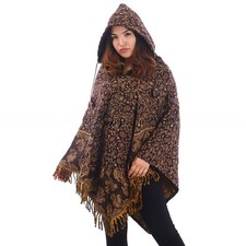 Poncho com capuz de lã de iaque, lã macia e quente com capuz, design paisley, unissex comprar usado Poncho com capuz de lã de iaque, lã macia e quente com capuz, design paisley, unissex comprar usado  Enviando para Brazil