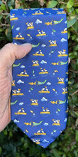 pássaros SALVATORE FERRAGAMO AZUL 27" GRAVATA DE SEDA na caixa PEQUENOS PELICANOS feitos na ITÁLIA comprar usado  Enviando para Brazil