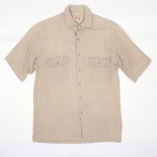 Camisa masculina vintage anos 80 Banana Republic ventilada M cáqui algodão malha manga curta , usado comprar usado  Enviando para Brazil