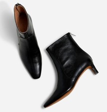 Usado, Bota de Salto Gatinho Madewell Dimes Couro Preto Verdadeiro Dobrado Tamanho 7 NOVA $198 comprar usado  Enviando para Brazil
