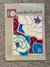 Sacramento Camellia Festival POSTER Rótulo de Arte do Vinho 1986 AUTO pelo Artista 17x24" comprar usado  Enviando para Brazil