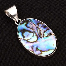 Pingente étnico de pedra preciosa concha Abalone presente joia para mulheres 1,68" PP-4728 comprar usado  Enviando para Brazil