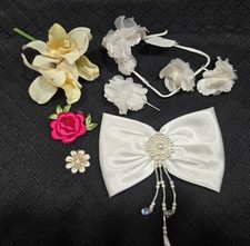 Usado, Lote Misto de Laço de Cetim e Flores de Seda - Laço de Costura Artesanal Casamento comprar usado  Enviando para Brazil