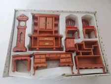 Conjunto de cadeiras de mesa vintage de madeira para casa de bonecas buffet cabana relógio de avô  comprar usado  Enviando para Brazil