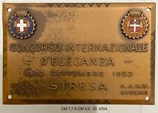 AUTOMOBILISMO CONCORSO INTERN.LE D’ELEGANZA STRESA 1953 PLACCHETTA AUTO NO-TO comprar usado  Enviando para Brazil