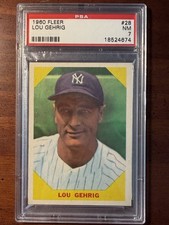 1960 Fleer #28 Lou Gehrig (HOF) PSA 7 ~ Dobrze wyśrodkowany  na sprzedaż  Wysyłka do Poland