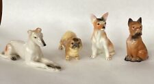 4 Figuras de Perro De Colección Porcelana Cerámica Galgo Chihuahua Pekinés Pitbull/Boxer segunda mano  Embacar hacia Argentina