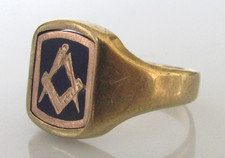 Gold masonic ring for sale  LONDON