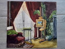 Antique interior painting d'occasion  Expédié en Belgium