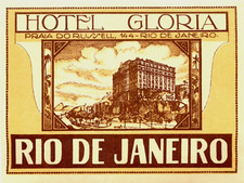 Usado, Hotel Gloria ~RIO de JANEIRO - BRASIL~ Grande Etiqueta de Bagagem Antiga, por volta de 1940 Estado perfeito comprar usado  Enviando para Brazil