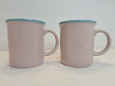 2 Vintage RIO Stoneware Pink & Blue Coffee Tea Cup Mug Made in Japan 10 Oz for sale  Webb City