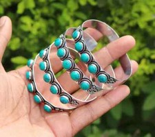 VENDA A GRANEL!! Lote por atacado de pulseira de pedra preciosa turquesa 925 joias folheadas a prata comprar usado  Enviando para Brazil