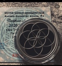 2020 1 oz Seed Of Life Proof Silver Shield Sacred Geometry Low Coa  comprar usado  Enviando para Brazil