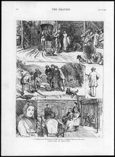 1876 antique print for sale  ASHFORD