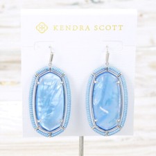 Brinco Kendra Scott Elle com rosca Periwinkle Illusion Drop tom prata novo sem etiquetas comprar usado  Enviando para Brazil