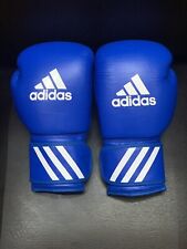 Luvas sparring azuis Adidas 10 oz feitas com couro real oficial IBA (era AIBA), usado comprar usado  Enviando para Brazil