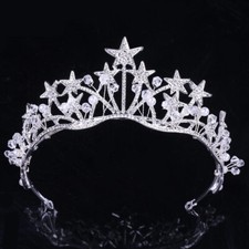 2 cores contas de cristal estrela pérola tiara coroa casamento rainha princesa para mulheres comprar usado  Enviando para Brazil