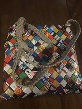 Bolsa de embrulho para doces média com zíper tecido reciclado multi antiga marinha comprar usado  Enviando para Brazil