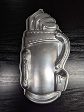 Usado, Bolsa de golfe vintage 1987 Wilton panela de bolo de alumínio 2105-1836, caneca de cerveja/registro de Yule comprar usado  Enviando para Brazil