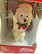 2010 Poodle Dog Puppy 3" de altura estatueta enfeite de Natal branco Luv-A-Pet comprar usado  Enviando para Brazil