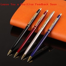Caneta esferográfica de metal completa luxo tinta preta caneta gel papelaria escritório 1mm melhor comprar usado  Enviando para Brazil