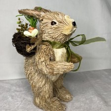 Cesta de coelho de Páscoa palha de sisal mochila figura decoração 9” comprar usado  Enviando para Brazil