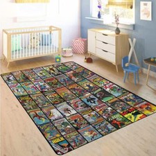 Usado, Tapete retangular retrô com capas de quadrinhos para quarto infantil ou área de lazer comprar usado  Enviando para Brazil