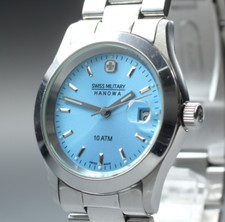 [Quase em perfeito estado] Relógio masculino de quartzo Swiss Military Hanowa 6-5023 mostrador azul 36mm 10ATM comprar usado  Enviando para Brazil
